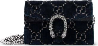 Gucci Dionysus Bag GG Velvet Super Mini crossbody bag - Blu