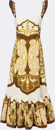 La DoubleJ Gingerbread cotton-blend midi dress