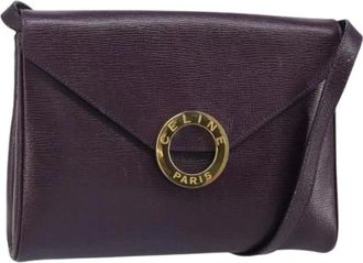 Celine Pre-owned Cross Body Bags, female, Purple, Size: ONE SIZE Pre-owned Leather Cross Body Bag
