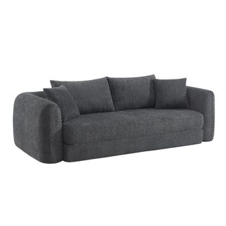 Sweeek Sof&aacute; cama envasado al vac&iacute;o de borreguito texturizado, 3 plazas, gris