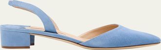 Manolo Blahnik Aspro Suede Slingback Pumps