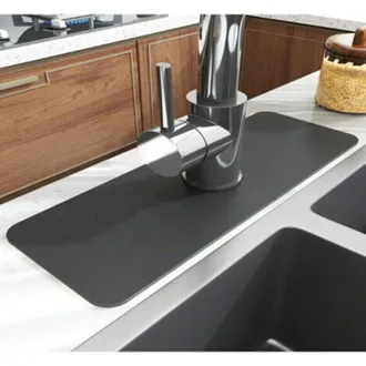 OEM Protector Antisalpicaduras (38 X 13,8 Cm) - Gris Oscuro - Para Grifo De Fregadero - 1 Alfombrilla Superabsorbente De Secado R&aacute;pido - Accesorios Para F
