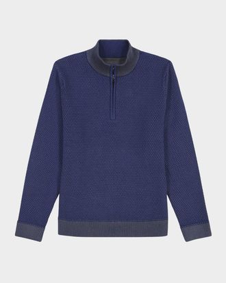 Robert Graham Men & apos;s Walton Texture Knit Quarter-Zip Sweater