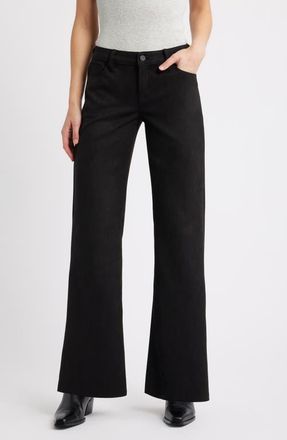 Hidden Jeans Faux Suede Comfort Flare Pants in Black at Nordstrom, Size 29