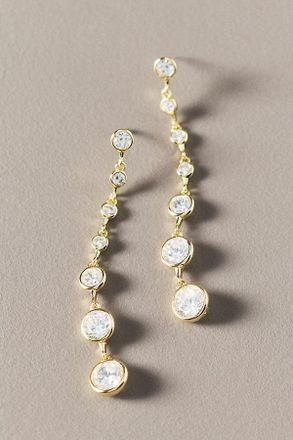 Shashi Graduated Crystal Bezel Drop Earrings