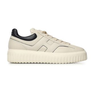 Hogan H-Stripes Sneakers - Heren - Sneakers - Beige - 43 1/2 EU - Leer - Schoenen