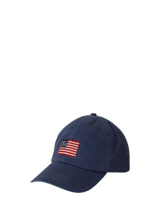 Ralph Lauren Navy Blue Flag Embroidered Baseball Hat