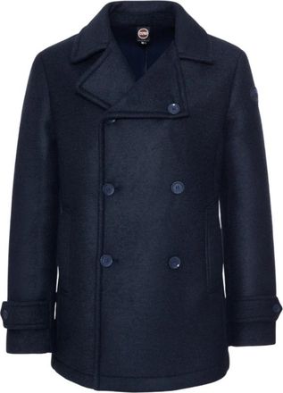 Colmar Blauwe Dubbel-Borst Wol Jas Aw 25 - Heren - Mantel - Blauw - 2XL - Wol - Jassen