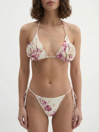 Magda Butrym Bikini top Magda Butrym in poliammide con stampa floreale e rouches