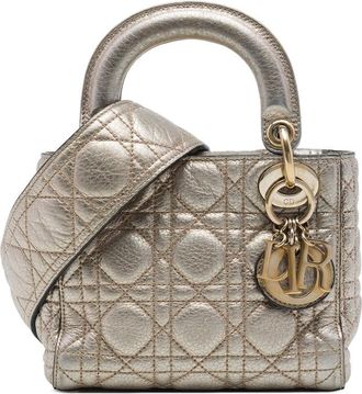 Dior Pre-owned Dior Mini Metallic Calfskin Cannage Supple Lady Satchel Ladies XER1VSO0OQBC9624