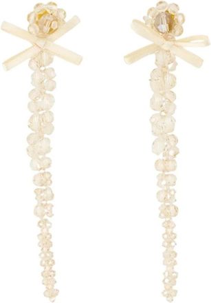 Simone Rocha Strik Druppel Kristal Oorbellen - Geel - Dames - Oorbellen - Geel - ONE Size - Accessoires
