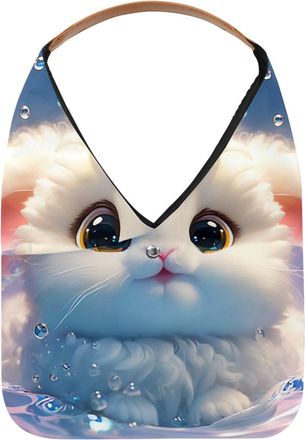 Generic Lovely Rabbit Swims Underwater Reusable Lightweight Grocery Bags - Foldable Into Compact Pouch, Washable & Sturdy, Multipurpose for Shopping and Trave