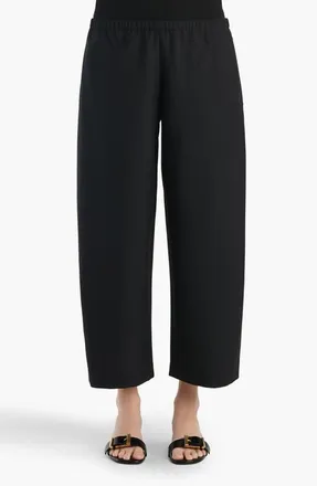 Khaite Roma Rounded Virgin Wool Crop Pants in Black at Nordstrom, Size X-Small