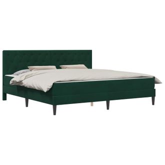 vidaXL Estructura De Cama Con Colch&oacute;n Verde Oscuro 180 X 200 Cm Vidaxl
