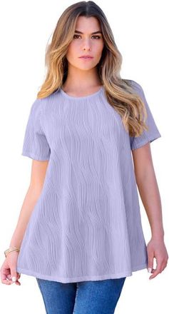 Roaman's Plus Size Textured Knit Swing Tee in Lavender at Nordstrom, Size 12