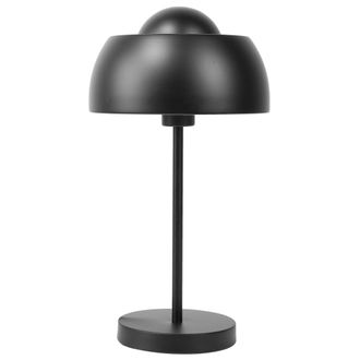 Beliani Beliani - L&aacute;mpara De Mesa De Metal Negro 44 Cm Pantalla Redonda Interruptor Cable Moderno Industrial Senette