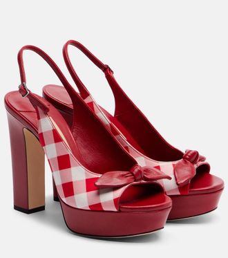 Jimmy Choo London Ziva checked peep-toe pumps