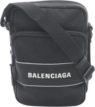 Balenciaga Pre-owned Cross Body Bags, unisex, Black, Size: ONE SIZE Pre-owned Vintage Nylon Shoulder Bag