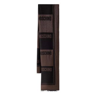 Moschino Accessoires, unisex, Bruin, ONE Size, Wol, Dune Woolen Sjaal