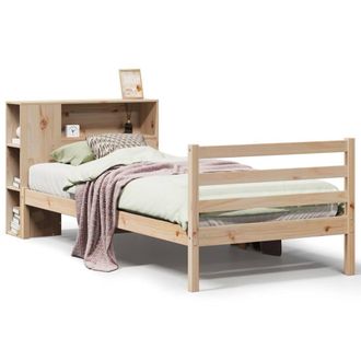 Berkfield Home Bookcase Bed without Mattress 75x190 cm Small Single Solid Wood Pine in Brown