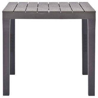 Berkfield Home Garden Table Mocca 78x78x72 cm Plastic in Grey | Size: 78 x 78 x 72 cm