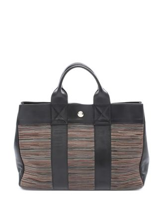 Hermès 2001 Fool Toe PM striped tote bag - women - Calf Leather - One Size - Black
