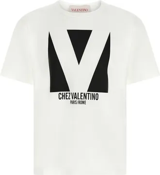 Valentino Garavani Chez Valentino T Shirt Bianco/Nero-Uomo