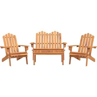vidaXL Juego De Muebles De Jard&iacute;n Adirondack 4 Piezas Madera Acacia Vidaxl