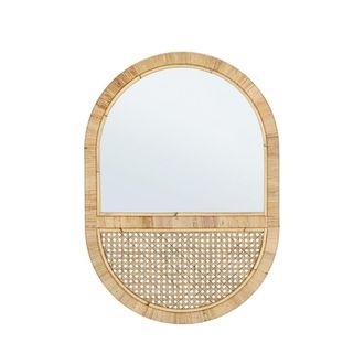 BIZZOTTO Espejo Ovalado De Rat&aacute;n Natural 50x70 Hajar Yes