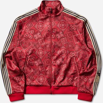 KAPITAL Men s Smooth Jersey Cookie Bandana Track Jacket Red