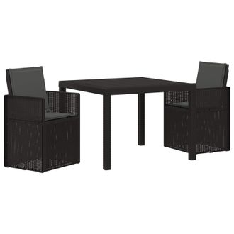 vidaXL Conjunto De Comedor De Jard&iacute;n Con Coj&iacute;n 3 Pcs Gris Antracita Pp Vidaxl