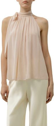 LilySilk Womens Silk Georgette Tie-Neck Blouse in Dusty Pink at Nordstrom, Size Medium