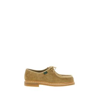 Paraboot Laced Shoes, male, Beige, Size: 10 1/2 US Micka Moc-toe Derby