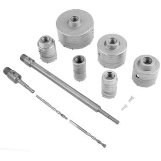 Elle Juego De Brocas Tct Sds Plus Para Perforaci&oacute;n De N&uacute;cleos, Varilla De Extensi&oacute;n, Cortador De Agujeros Para Mamposter&iacute;a De Carburo De Tungsteno, 10 Piez