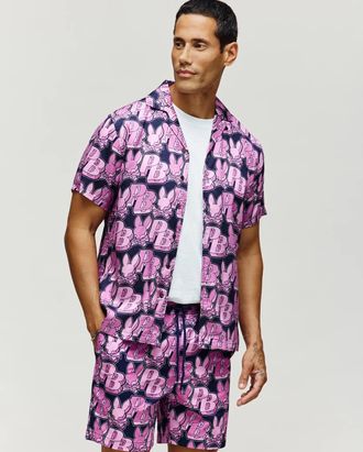 Psycho Bunny Mens Zal Tencel Shirt 508 ORCHID / XS