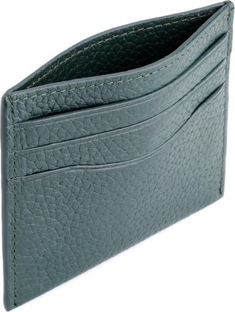 Royce Leather RFID Leather Card Holder in Dark Green at Nordstrom