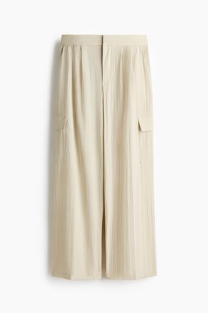 H&M Weite Cargohose - Hellbeige