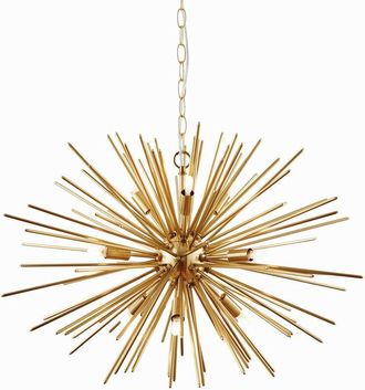 Endon Lighting Orta - 9 Light Spherical Pendant Satin Brushed Gold Plate, G9