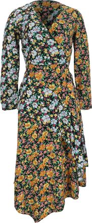 Maje Roen asymmetrische midi-wikkeljurk van veelkleurige viscose