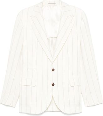 Brunello Cucinelli Blazer a righe - Bianco