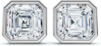 Pompeii3 2ct TW Asscher Cut Bezel Diamond Studs 14k Gold Lab Grown