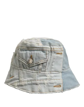 Dolce & Gabbana HAT10055 Patchwork Denim Bucket Hat - Blue