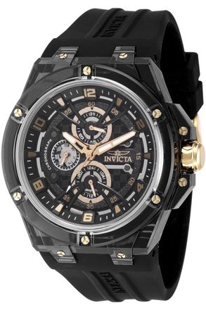 Invicta Racing 48807 Heren Horloge - Quartz Uurwerk - Plastic met zwarte Wijzerplaat - 46mm