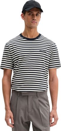 Marc O'Polo T-Shirt MARC OPOLO, Herren, Gr. XXL, multi, marine, Single Jersey, Obermaterial: 100% Baumwolle, geringelt, regular fit normal, Rundhals, Shirts T-Shi