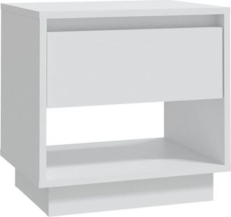 vidaXL Mesita De Noche Madera Contrachapada Blanco 45x34x44 Cm Vidaxl