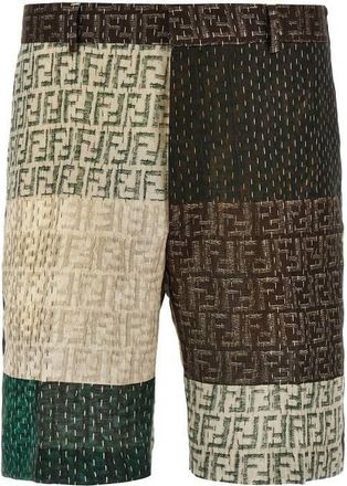 Fendi Mens FF Patchwork Bermuda Shorts, Brand Size 46 (Waist Size 30)