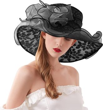 Generic Momolaa Womens Derby Church Fascinator Cap Tea Party Wedding Hat - Black - One Size (23.62 inches) - Sun Protection - Western, Boho Style - Womens Acc