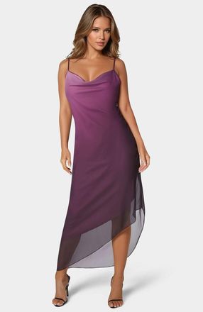 Bebe Womens Ombre Chiffon Cowl Dress