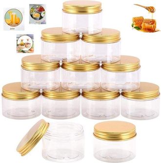 OEM 12 Piezas, Tarro Transparente, Dispensador Con Tapa De Aluminio, Envase Cosm&eacute;tico, Tarro De Pl&aacute;stico Transparente Con Tapa, 120 Ml