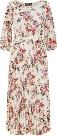 Yumi White Long Sleeve Floral Maxi Dress 16 White
